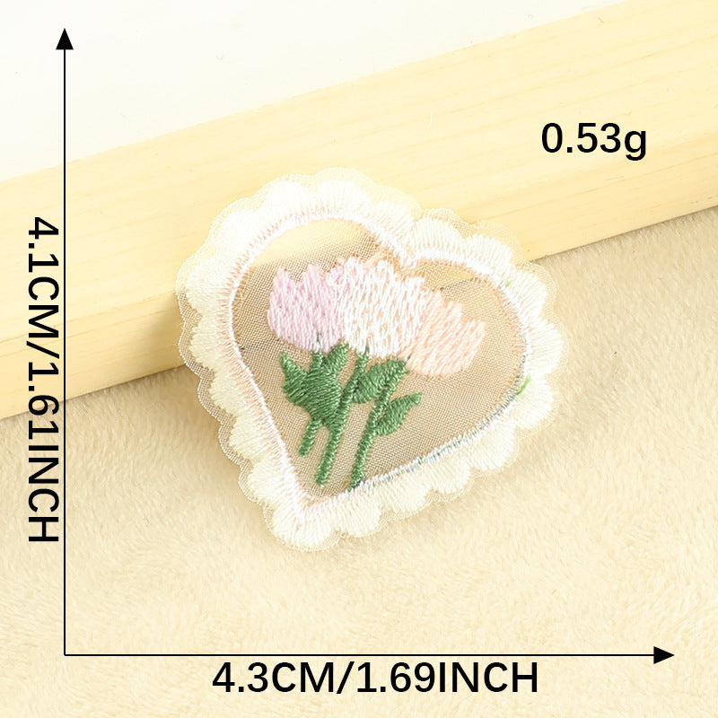 Wholesale Flower cloth patch lace mesh embroidery patch
